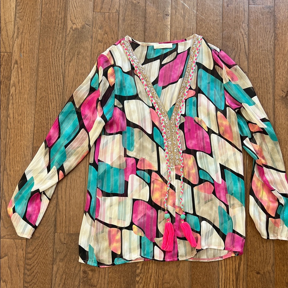 Colorful Geometric Women's Top
